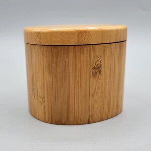 Teardrop Bamboo Salt Storage Box With Twist Hinged Lid
